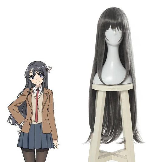 Seishun Buta Yarou wa Bunny Girl Senpai no Yume wo Minai Sakurajima Mai Dark Gray Long Cosplay Wigs