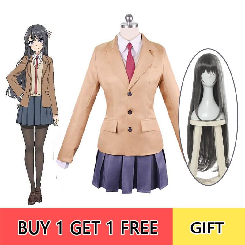 Seishun Buta Yarou wa Bunny Girl Senpai no Yume wo Minai Sakurajima Mai  School Uniform Cosplay Costume