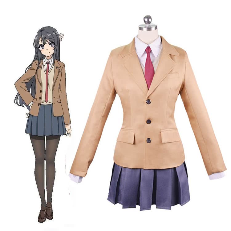 Seishun Buta Yarou wa Bunny Girl Senpai no Yume wo Minai Sakurajima Mai  School Uniform Cosplay Costume