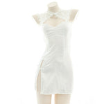 Sexy Backless White Lace Cheongsam Cosplay Costume