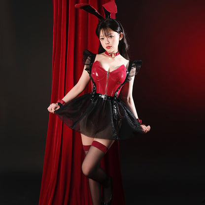 Sexy Black Mixed Red Bunny Girl Cosplay Costume Christmas Costume