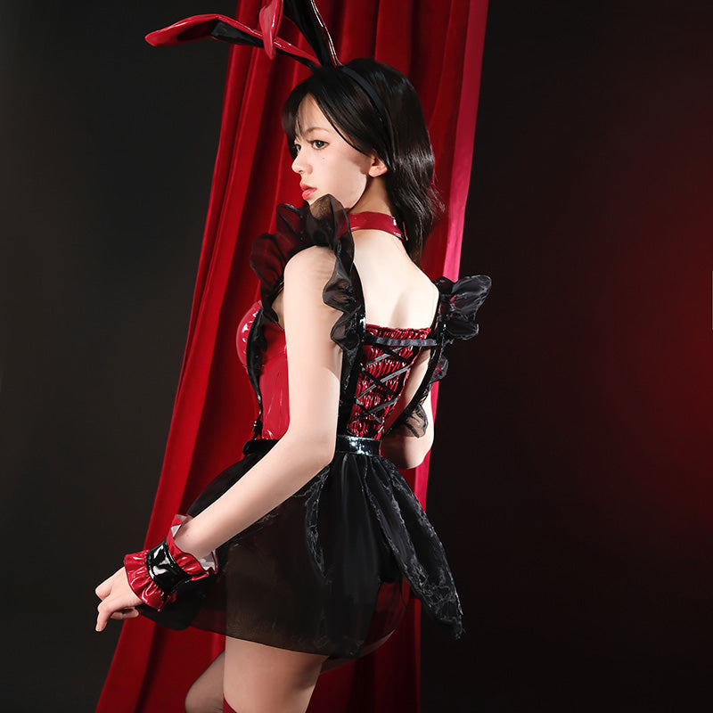 Sexy Black Mixed Red Bunny Girl Cosplay Costume Christmas Costume