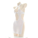 Sexy Translucent White Cutout Loving Cosplay Costume