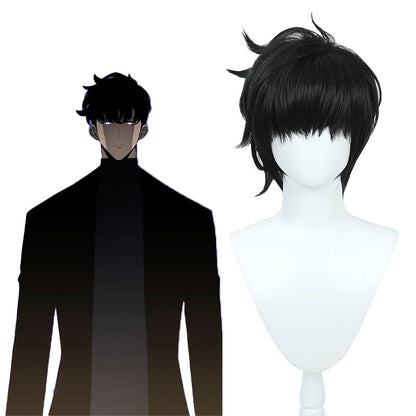 Solo Leveling Sung Jinwoo Short Black Cosplay Wig