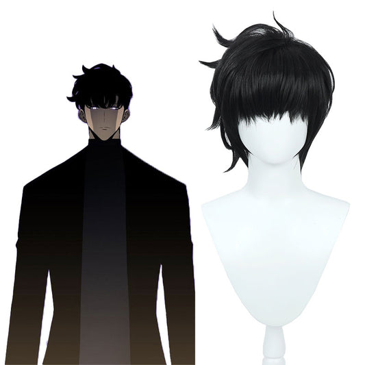 Solo Leveling Sung Jinwoo Short Black Cosplay Wig