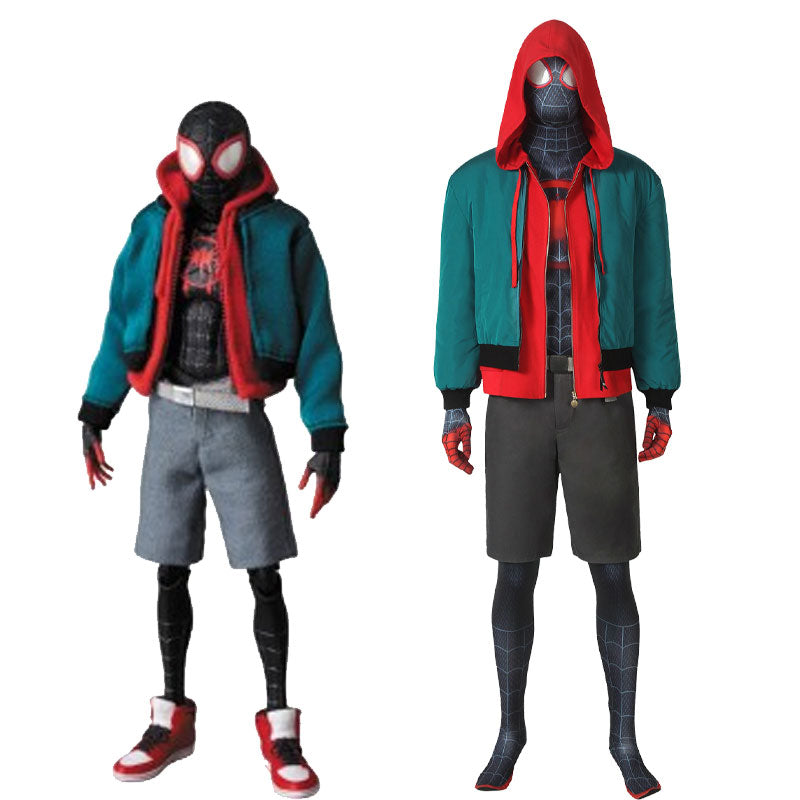 Spider-Man: Into the Spider-Verse Miles Morales Cosplay Costume Halloween Bodysuit