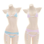 Striped Japanese Cute Bikini 2 Colors Cosplay Costume