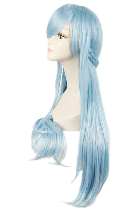 Sword Art Online Yuuki Asuna Straight Blue Anime Cosplay Wigs