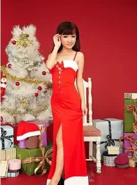 2015 hot Christmas costumes female red mopping the floor long dress
