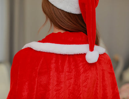 Latest shawl Christmas dress party dress Christmas costume splited detachable skirt