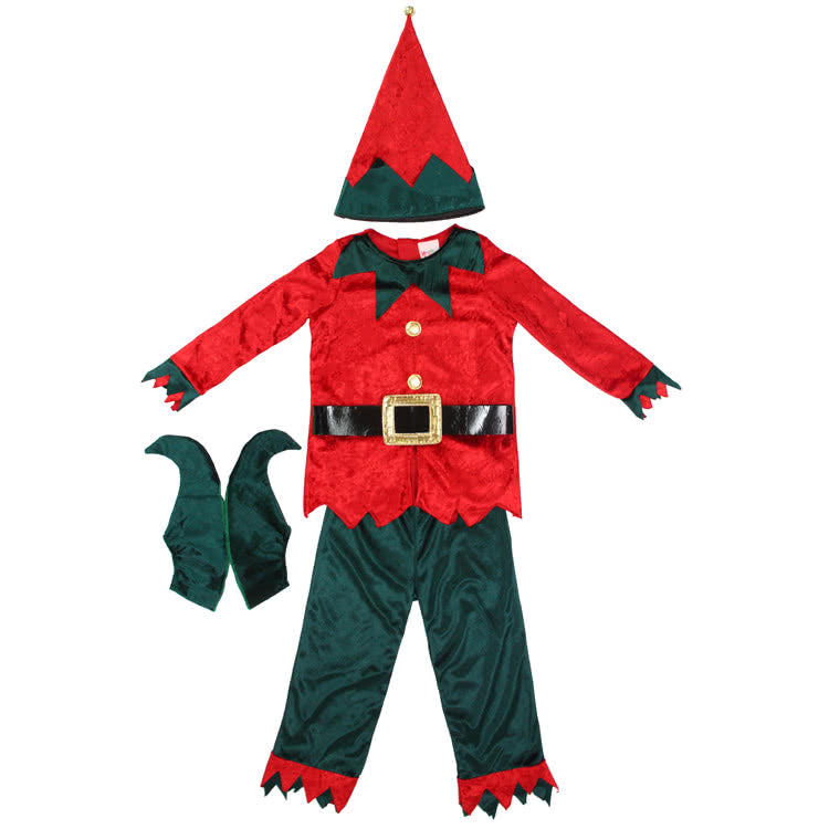 New Style of  Red and Green Men Christmas Costume of Elf  Suit