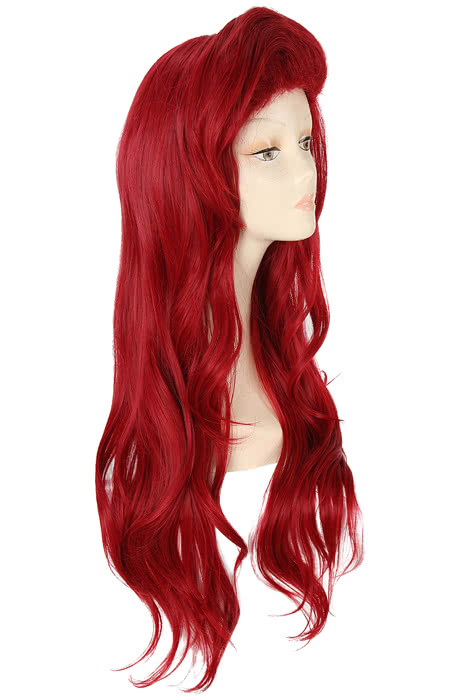 70cm Dark Red Anime The Little Mermaid Ariel Long Straight Cosplay Wig
