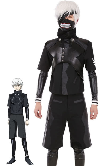 Tokyo Ghouls II Ken Kaneki Cosplay Costume Leather Suit/Hooded Coat