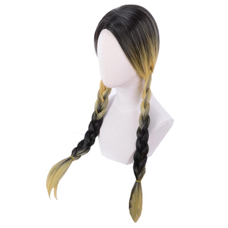 Tokyo Revengers Haitani Ran Yellow Mixed Black Braid Cosplay Wigs