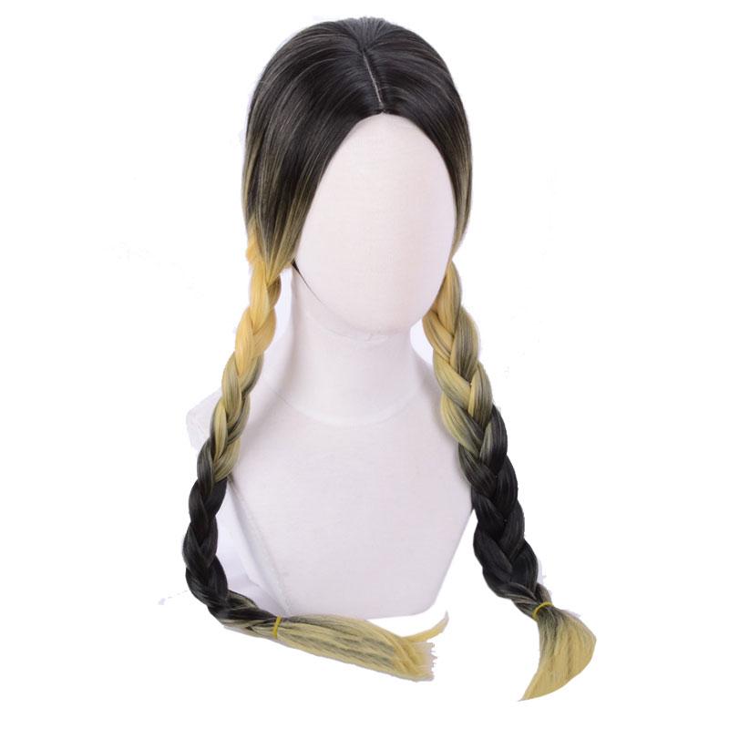 Tokyo Revengers Haitani Ran Yellow Mixed Black Braid Cosplay Wigs