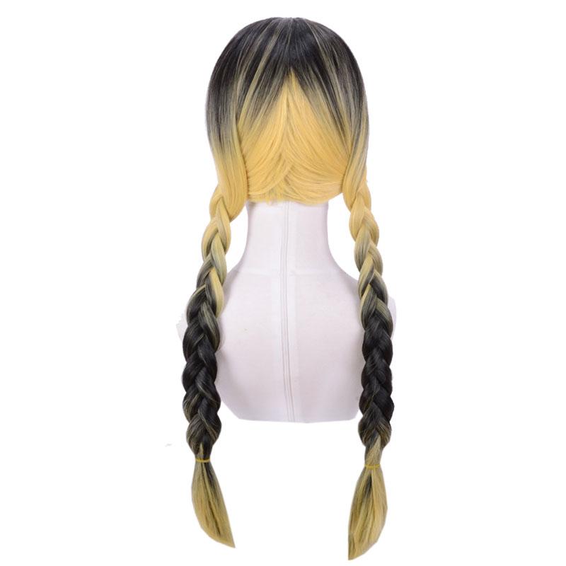 Tokyo Revengers Haitani Ran Yellow Mixed Black Braid Cosplay Wigs