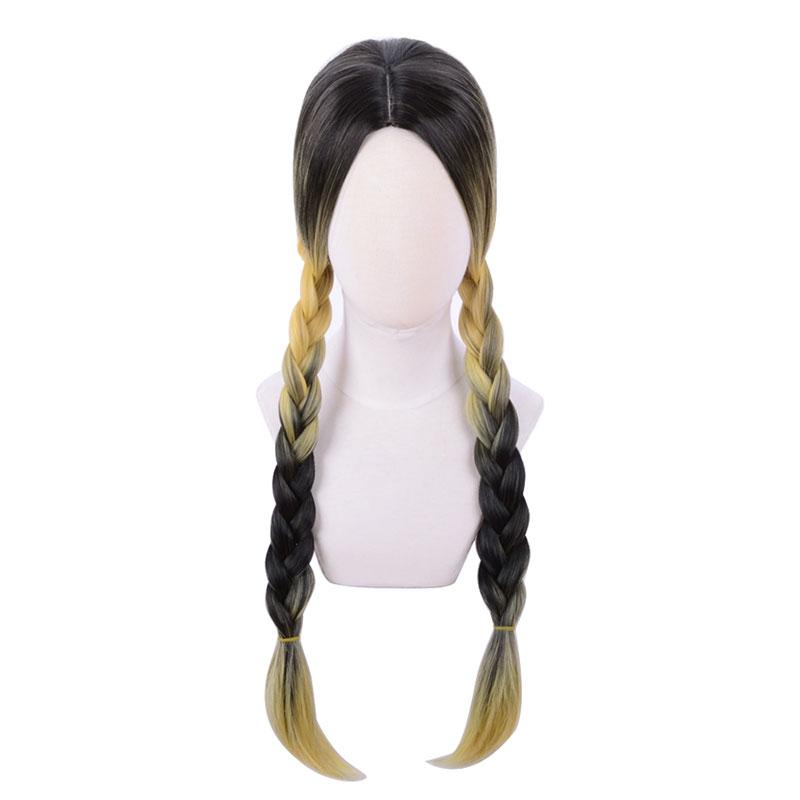 Tokyo Revengers Haitani Ran Yellow Mixed Black Braid Cosplay Wigs