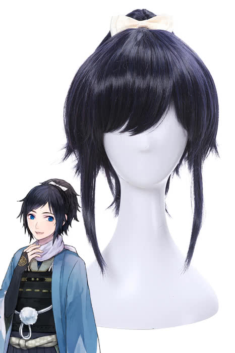 Touken Ranbu Yamatonokami Yasusada Cosplay Wigs Dark Blue Man Wigs