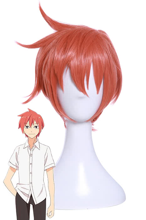 Tsurezure Children Takurou Sugawara Short Orange Red Anime Cosplay Party Man Wigs