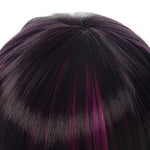 Twist Wonderland Story Lilia Vanrouge School Short Black Highlights Purple Cosplay Wigs