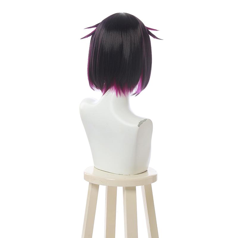 Twist Wonderland Story Lilia Vanrouge Short Black Highlights Purple Cosplay Wigs