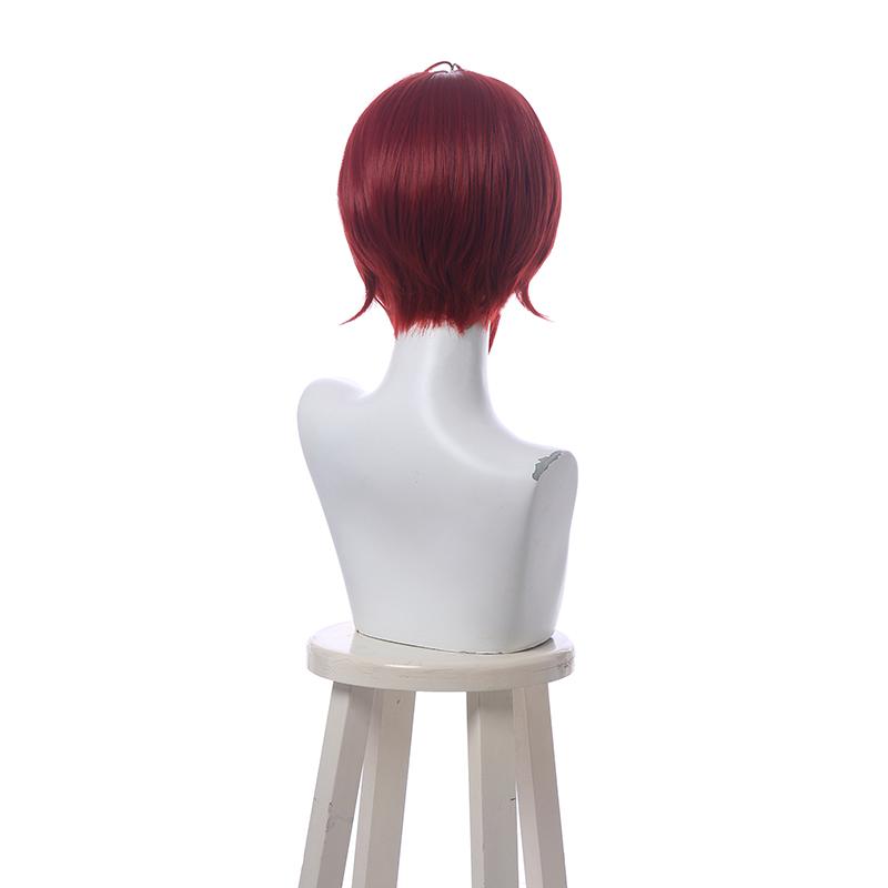 Twisted Wonderland Riddle Rosehearts Red Short Cosplay Wigs Back