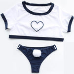 Uniform Underwear Love Hollow Cosplay Costume With Bunny Tail