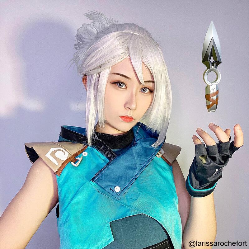 Game Valorant Project A Jett White Cosplay Wigs