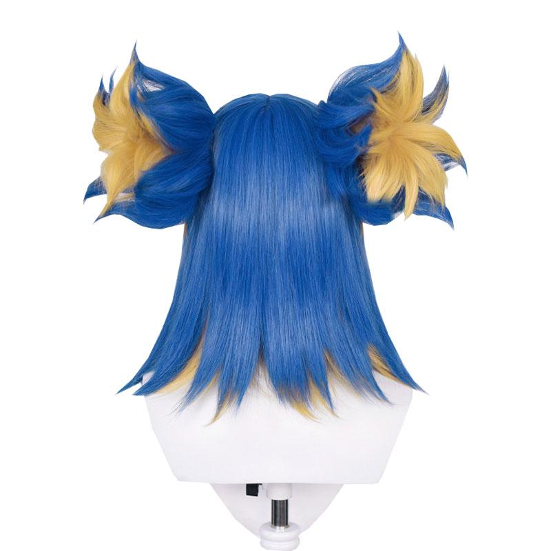 Valorant Neon Blue Mixed Yellow Cosplay Wigs