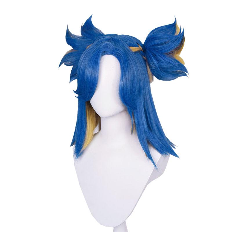 Valorant Neon Blue Mixed Yellow Cosplay Wigs