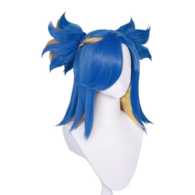 Valorant Neon Blue Mixed Yellow Cosplay Wigs