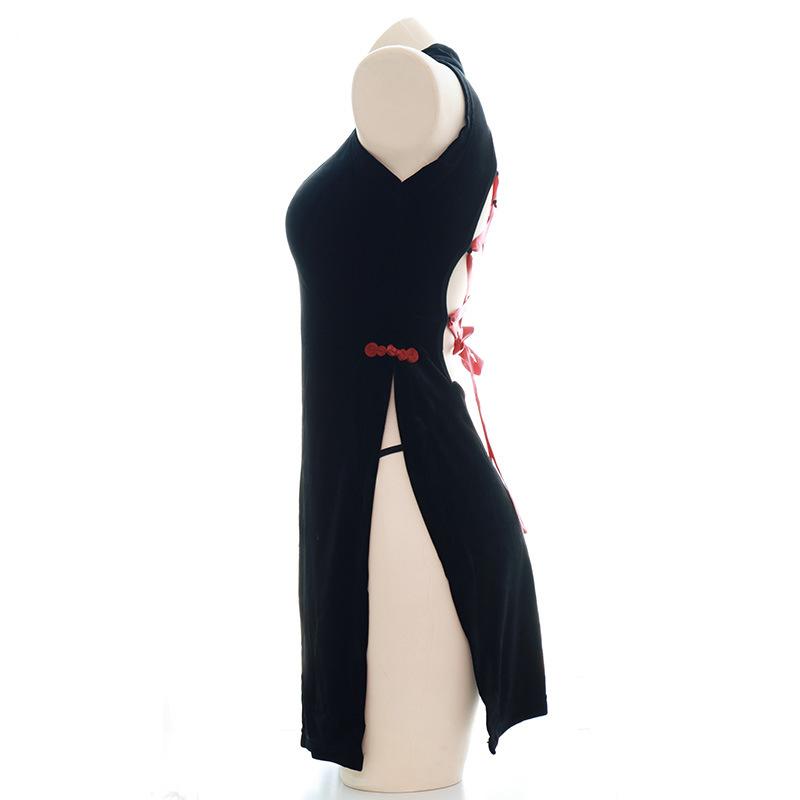 Vintage Cheongsam Velvet Slit Underwear Cosplay Costume