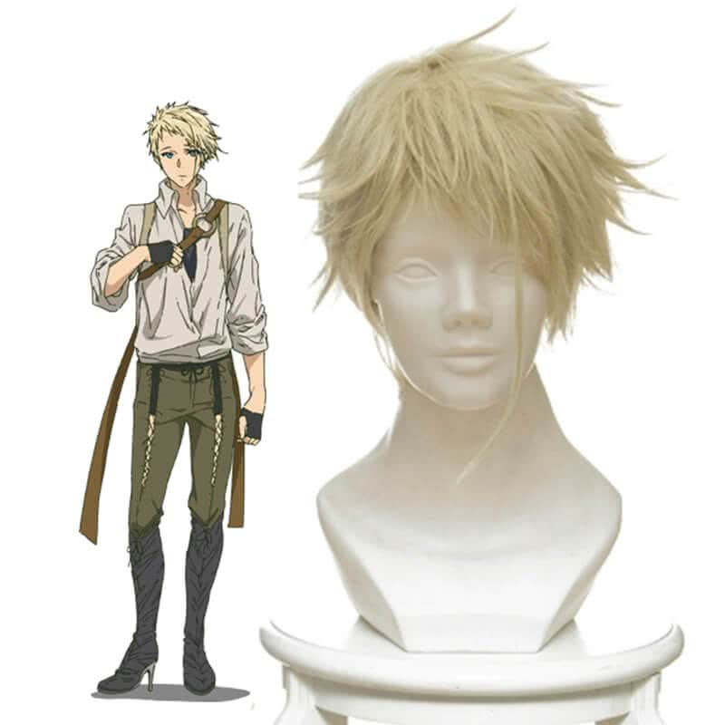 Violet Evergarden Benedict Blue Short Yellow Straight Anime Cosplay Man Wigs