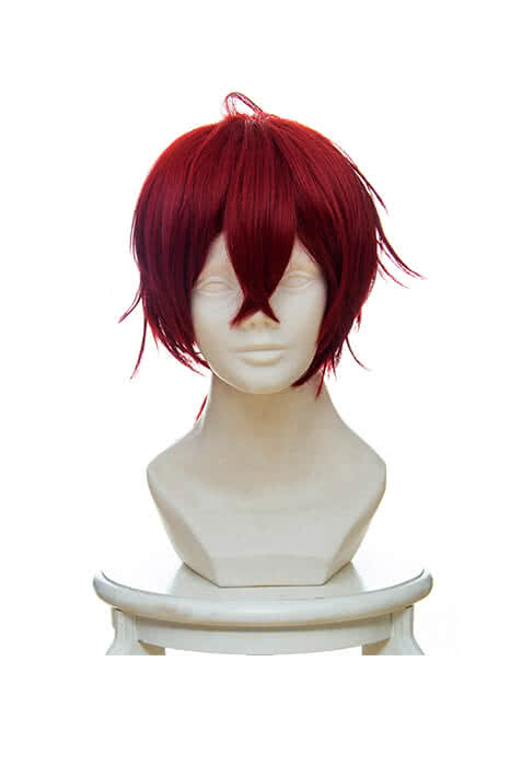 Violet Evergarden Claudia Hoggins Anime Cosplay Wigs Short Wine Red Synthetic Man Wigs