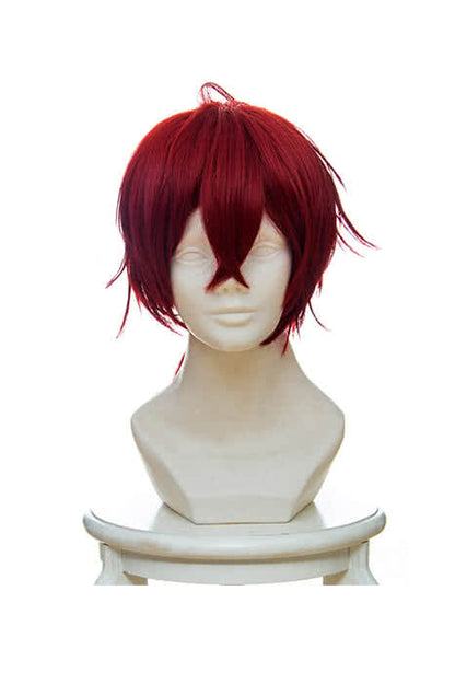 Violet Evergarden Claudia Hoggins Anime Cosplay Wigs Short Wine Red Synthetic Man Wigs