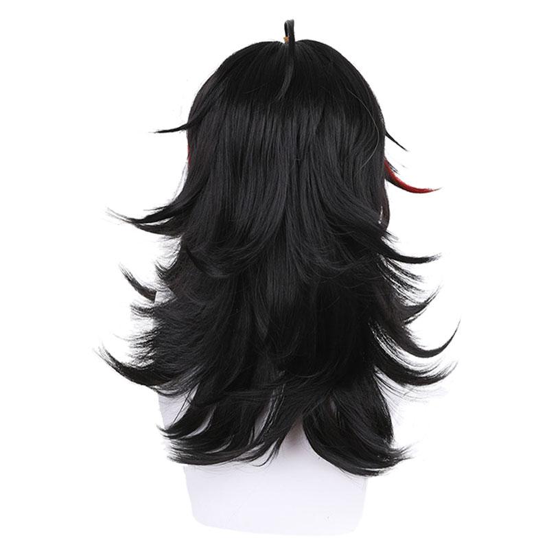 Virtual YouTuber LUXIEM Vox Akum Black Red Long Cosplay Wigs