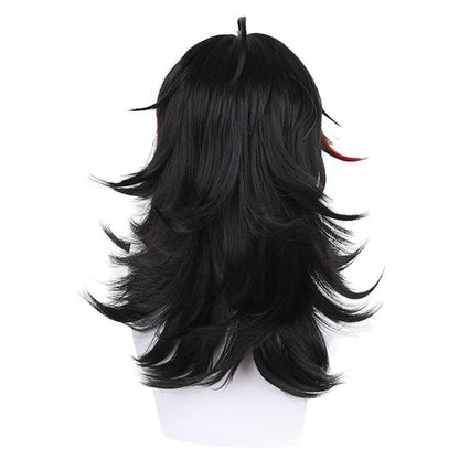 Virtual YouTuber LUXIEM Vox Akum Black Red Long Cosplay Wigs