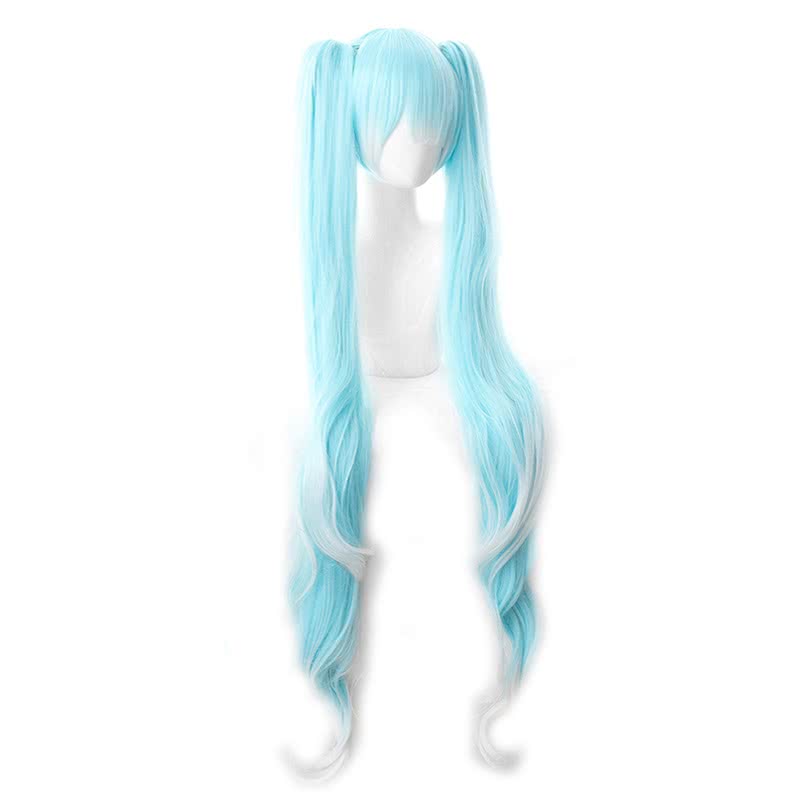 Vocaloid 2019 Hatsune Miku Star and Snow Princess White Blue Mixed Color Cosplay Wigs 