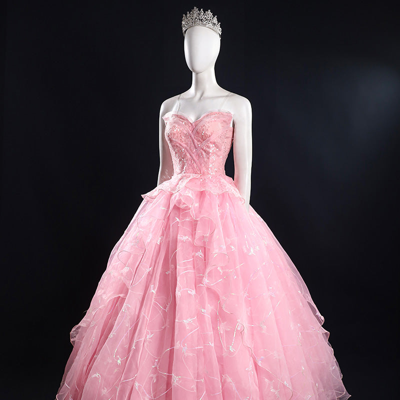 white christmas dresses Wicked Glinda Pink Dress Cosplay Costume – Rolecosplay