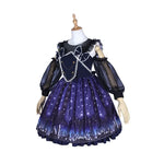 Women Girl Lolita Starry Luxury Chiffon Print Dress