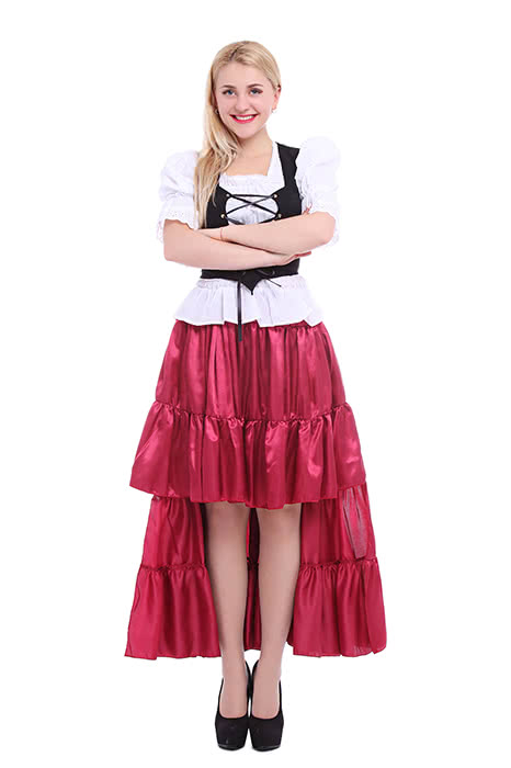 Women Long Dress Wine Dance Cosplay Costumes