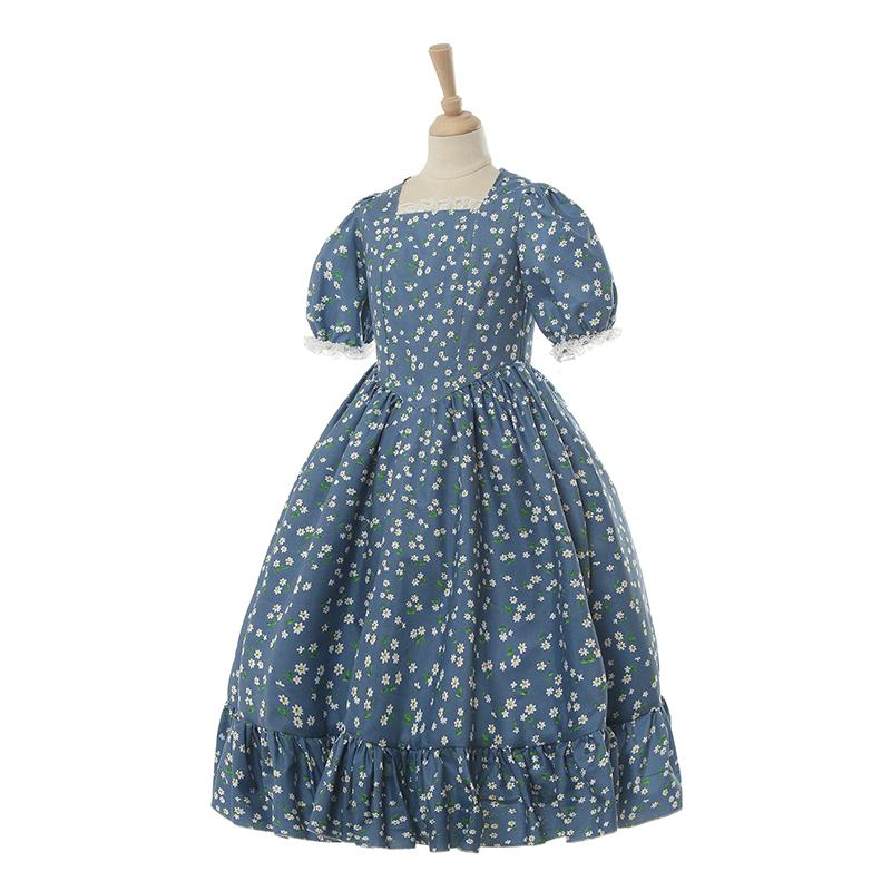 Women Renaissance Victorian Medieval Long Floral Dress 