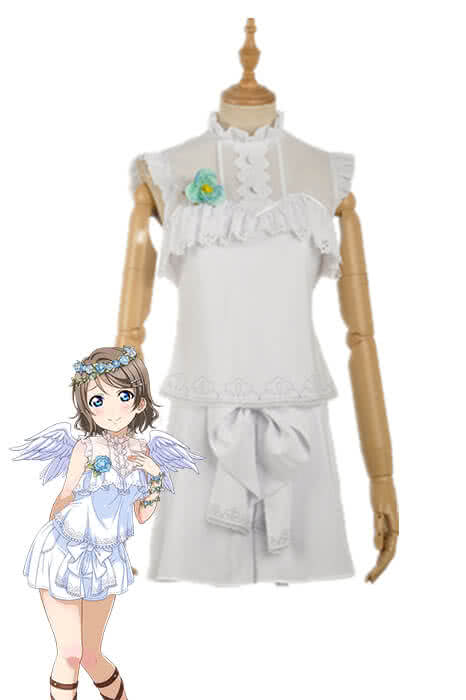 Love Live Sunshine Angel Aqours Unawaken You Watanabe White Dress Anime Cosplay Costumes