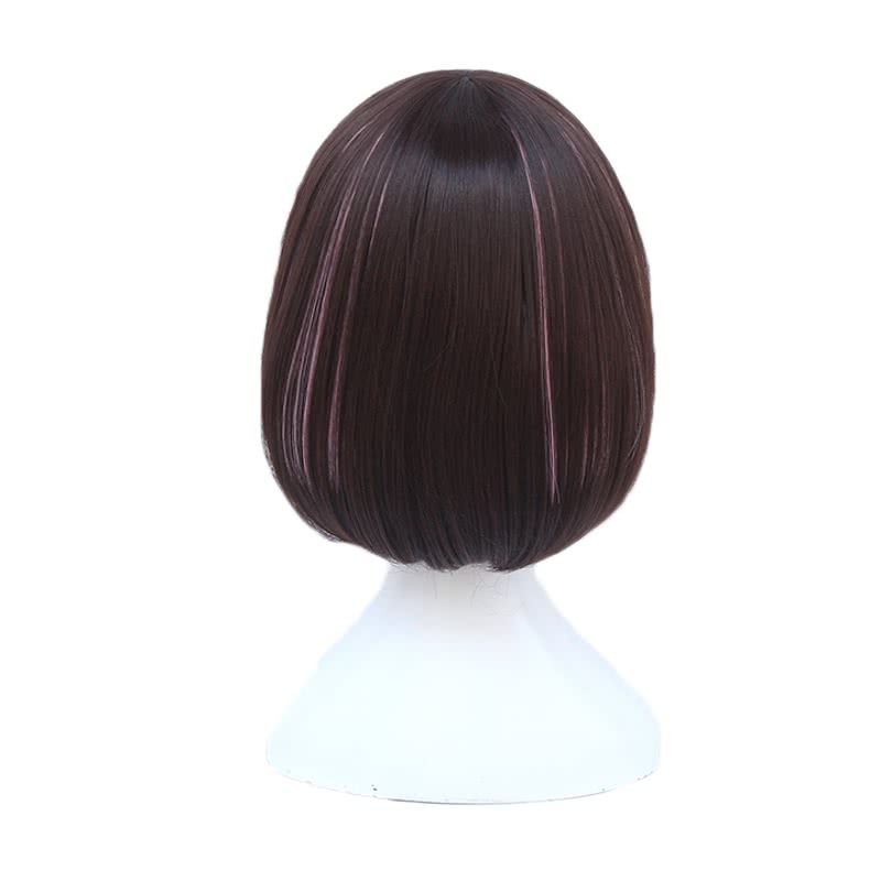 Youtuber  Kizuna AI Short Straight Brown Mixed Pink Cosplay Wigs
