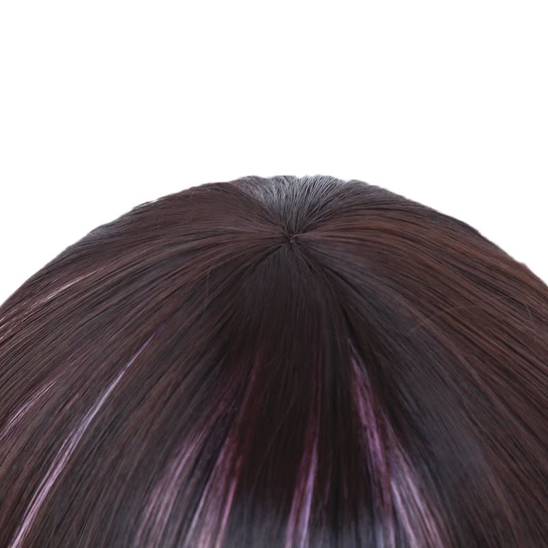 Youtuber  Kizuna AI Short Straight Brown Mixed Pink Cosplay Wigs