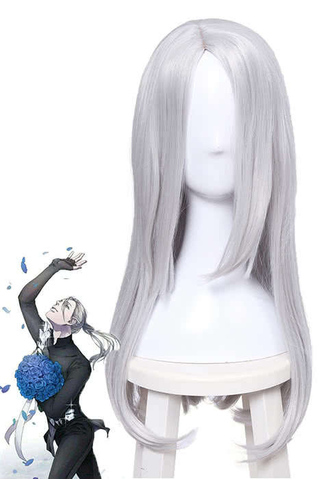 Yuri on Ice Victor Nikiforov  Long Silver Anime Cosplay Wigs