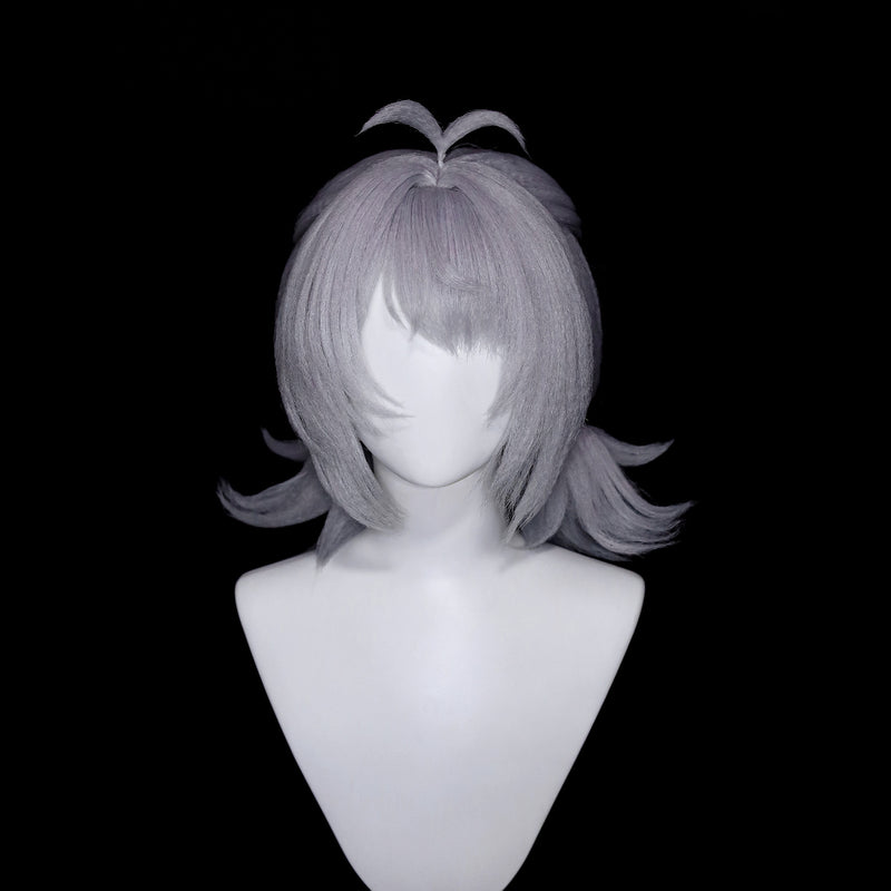 Rolecosplay Zenless Zone Zero Dracaene Sunbringer Silver Gray Cosplay Wig - silver gray layered wig front view