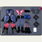 Rolecosplay Zenless Zone Zero Lindverne Sunbringer - costume and accessories flat-lay overview
