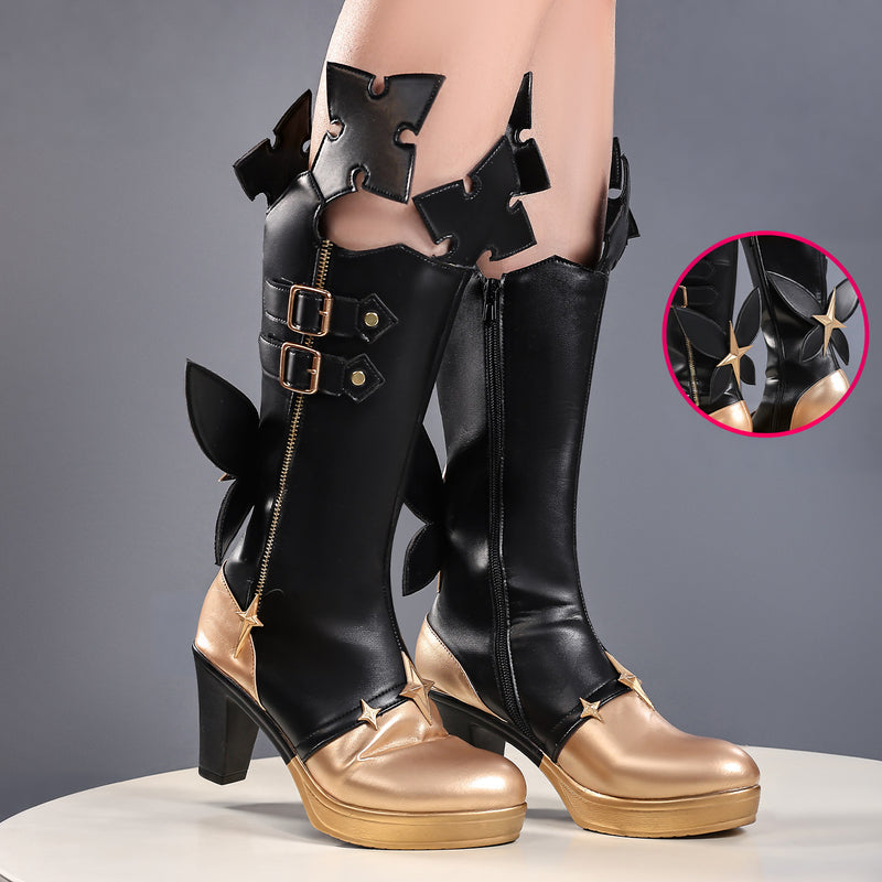 Rolecosplay Zenless Zone Zero Lindverne Sunbringer - black and gold shoes