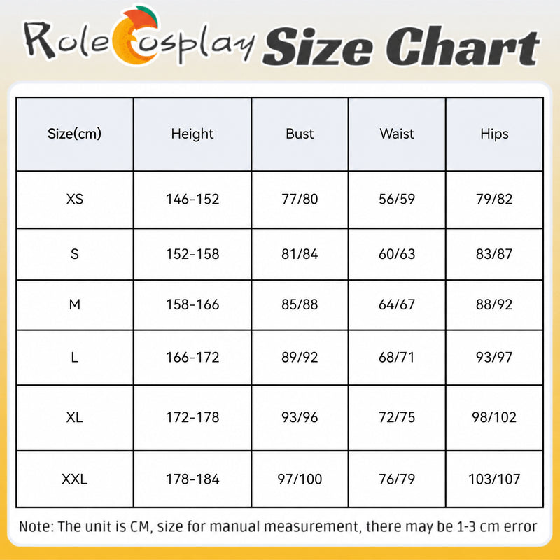 Rolecosplay Zenless Zone Zero Lindverne Sunbringer - costume size chart